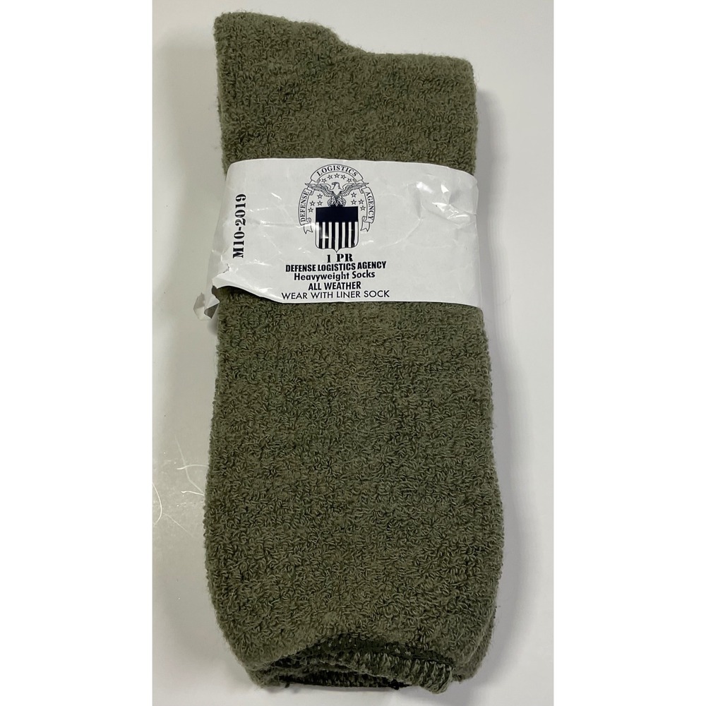 Defense Logistics Agency Heavyweight Wool All Weather Socks Olive Green Size 11
